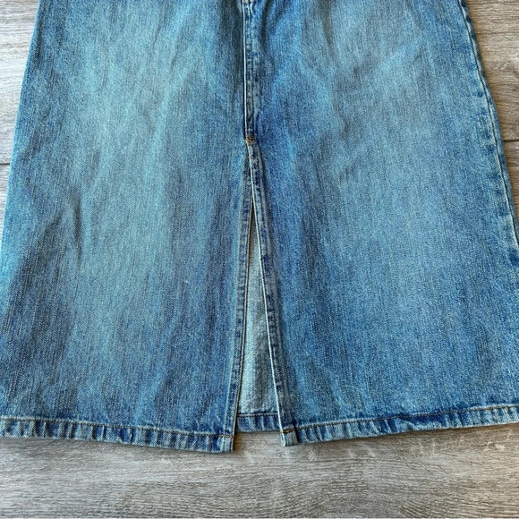 Vintage Old Navy Y2K Denim A  Line Midi Skirt - Picture 3 of 11
